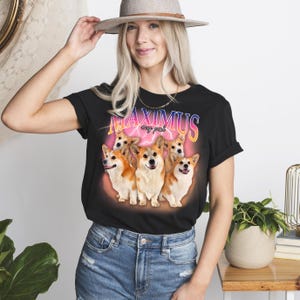 Custom Dog Portrait Shirt: Retro Rap Pet Tee, Dog Remembrance Gift