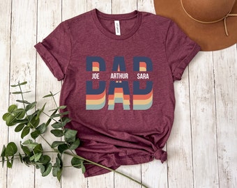 Personalized Dad Shirt with Kid Names, Father's Day Gift