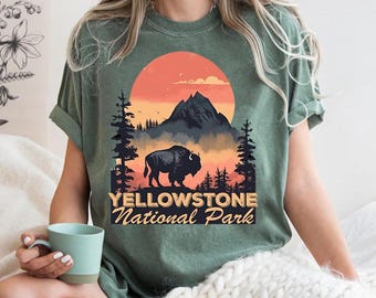 Yellowstone National Park Shirt: Vintage Buffalo Graphic Tee