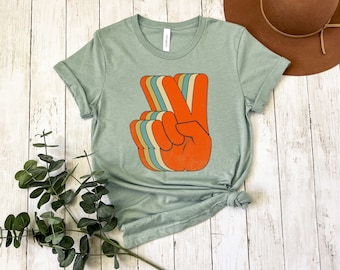 Retro Peace Sign T-Shirt: Inspirational Kindness Tee