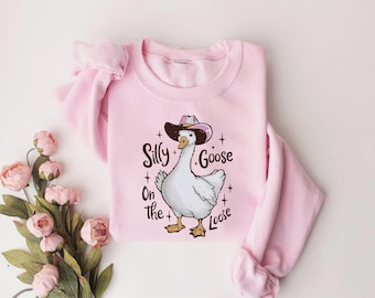 Silly Goose Sweatshirt: Vintage Cowgirl Western Tee