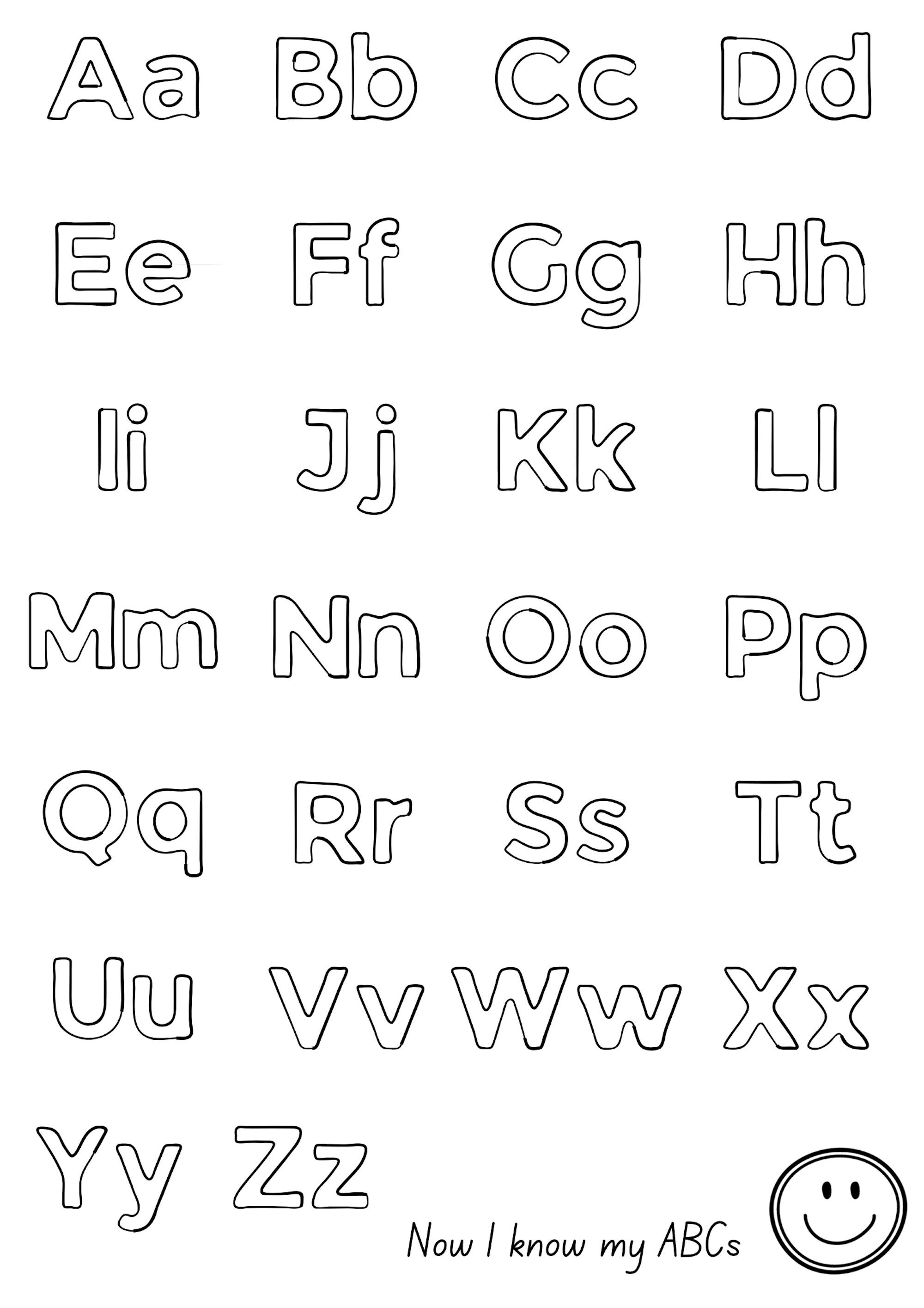 Printable Kids Alphabet Colouring Sheet A-Z Outlined - Etsy Australia