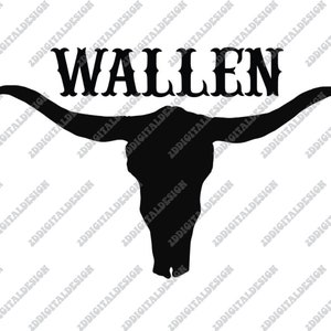 Wallen Bull SVG, Retro Wallen Bull Skull SVG, Morgan Wallen Svg, Country Music Svg, Nashville, Western Svg, Cowboy Svg, Country Western Svg