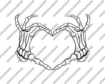 Svg coeur squelette mains, Svg mains squelette, Svg squelette, Svg amour squelette, coeur squelette Svg, Svg coeur main, Svg squelette, png squelette