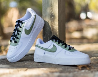 Nike Air Force 1 Green / Black Custom Shoes Sneakers