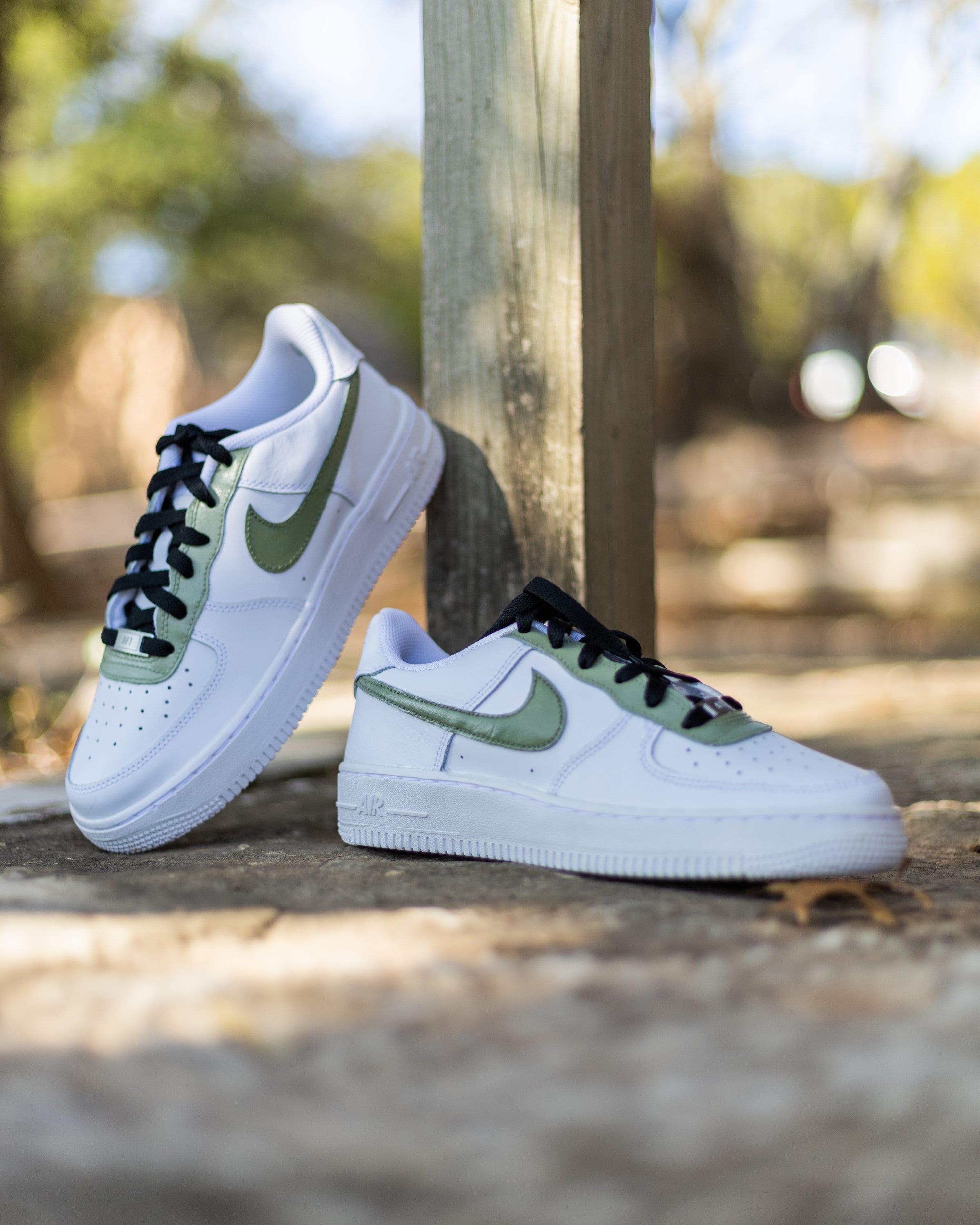 money green air force ones