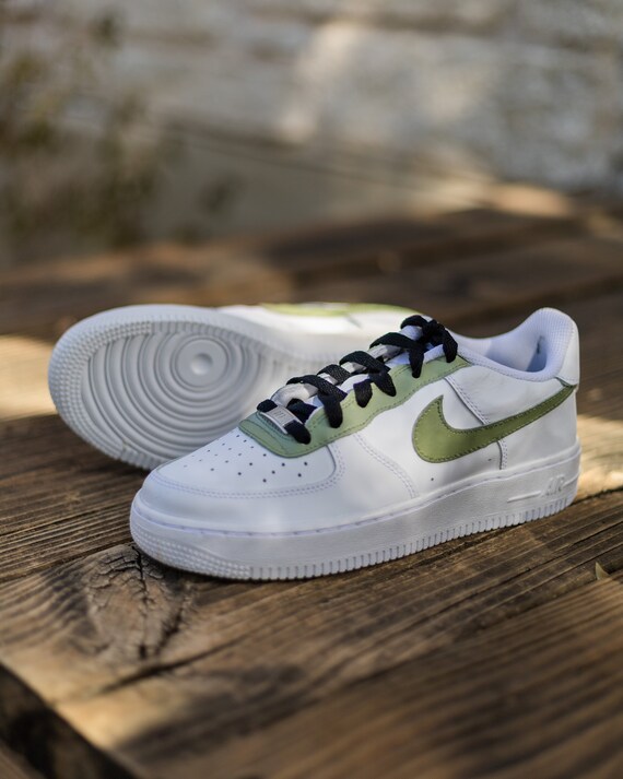 Nike Sneakers with Green Accents‎ Emerald Green Blinged Air Force 1 Sneakers, Personalized  main image 2
