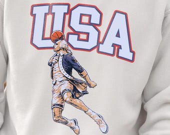 Dunk Washington Funny 4th of July sweatshirt - Funny USA Tee, July 4th Gift, Patriotic Graphic sweatshirt. George Washington