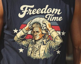 Freedom Time Colonial tank top - Funny 4th of July tank top, patriotic graphic tee, funny history gift, USA 250th Birthday