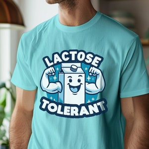Lactose Tolerant - Funny Milk Carton T-Shirt - Humorous Dairy Graphic Tee - Playful Food Lover Shirt - Perfect Gift for Milk Enthusiasts