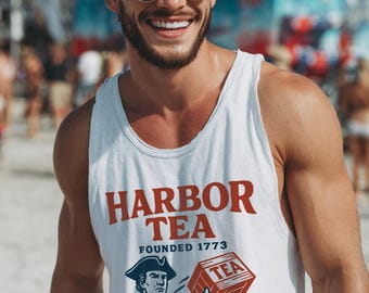 Harbor Tea Party Tank Top - Funny Fourth of July Tank Top - Patriotic Boston 1773 USA Tank for Summer BBQ and Beach - USA Independence Tank