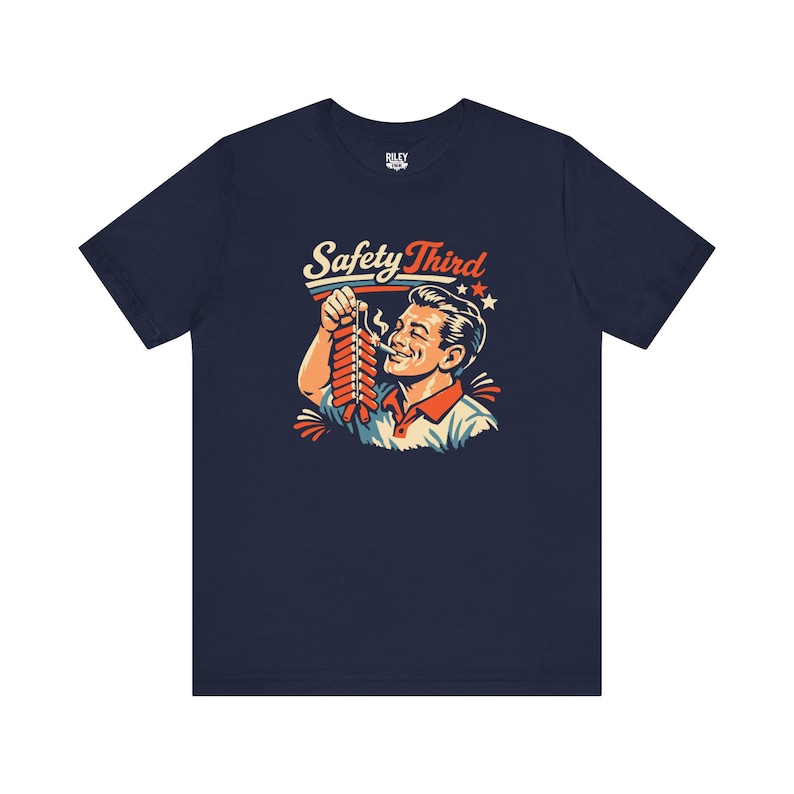 Safety Third Firecracker T-Shirt - Funny Fourth of July Gift, Dad Humor Tee, Independence Day Fireworks Shirt image 8