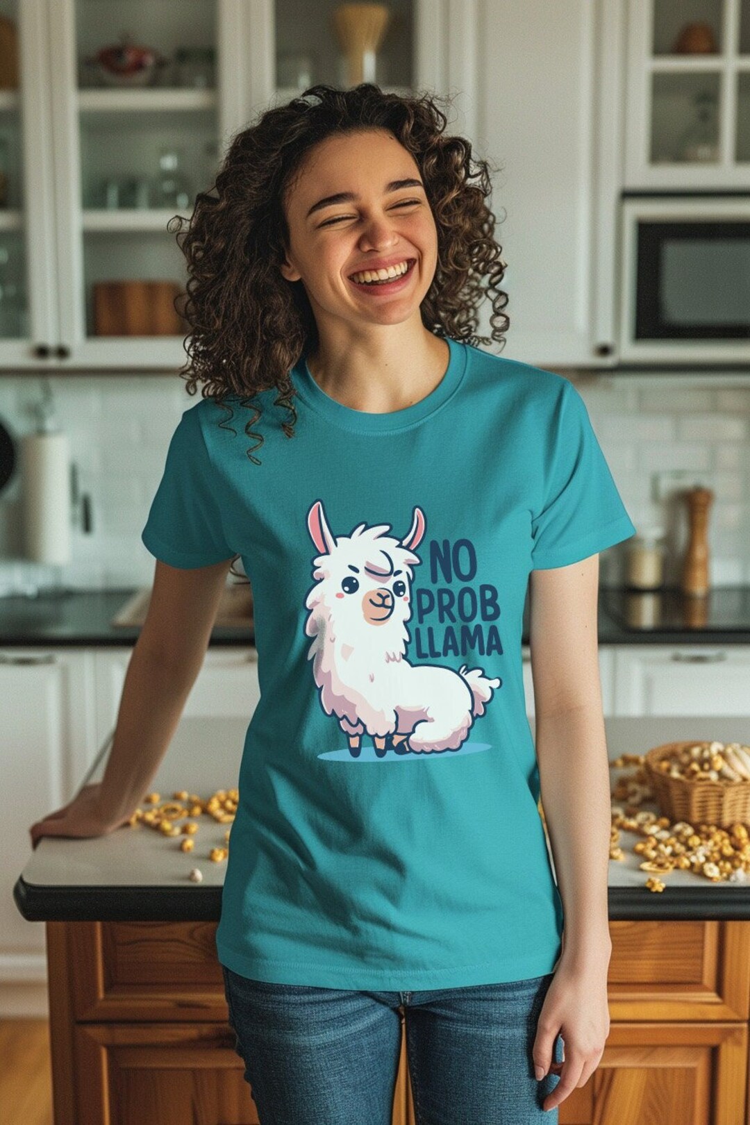 No Prob Llama - Funny Llama T-shirt - Cute Llama Graphic - Humorous ...