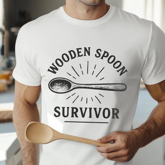 Wooden Spoon Survivor Funny T-Shirt - Hilarious Nostalgic Tee for Adults - Mother's Day Humor Shirt - Childhood Discipline Joke Tee