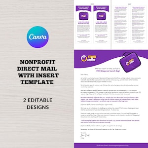 Modello di lettera di appello per posta diretta senza scopo di lucro con inserto regalo gratuito Canva / Organizzazione benefica senza scopo di lucro / Marketing di causa
