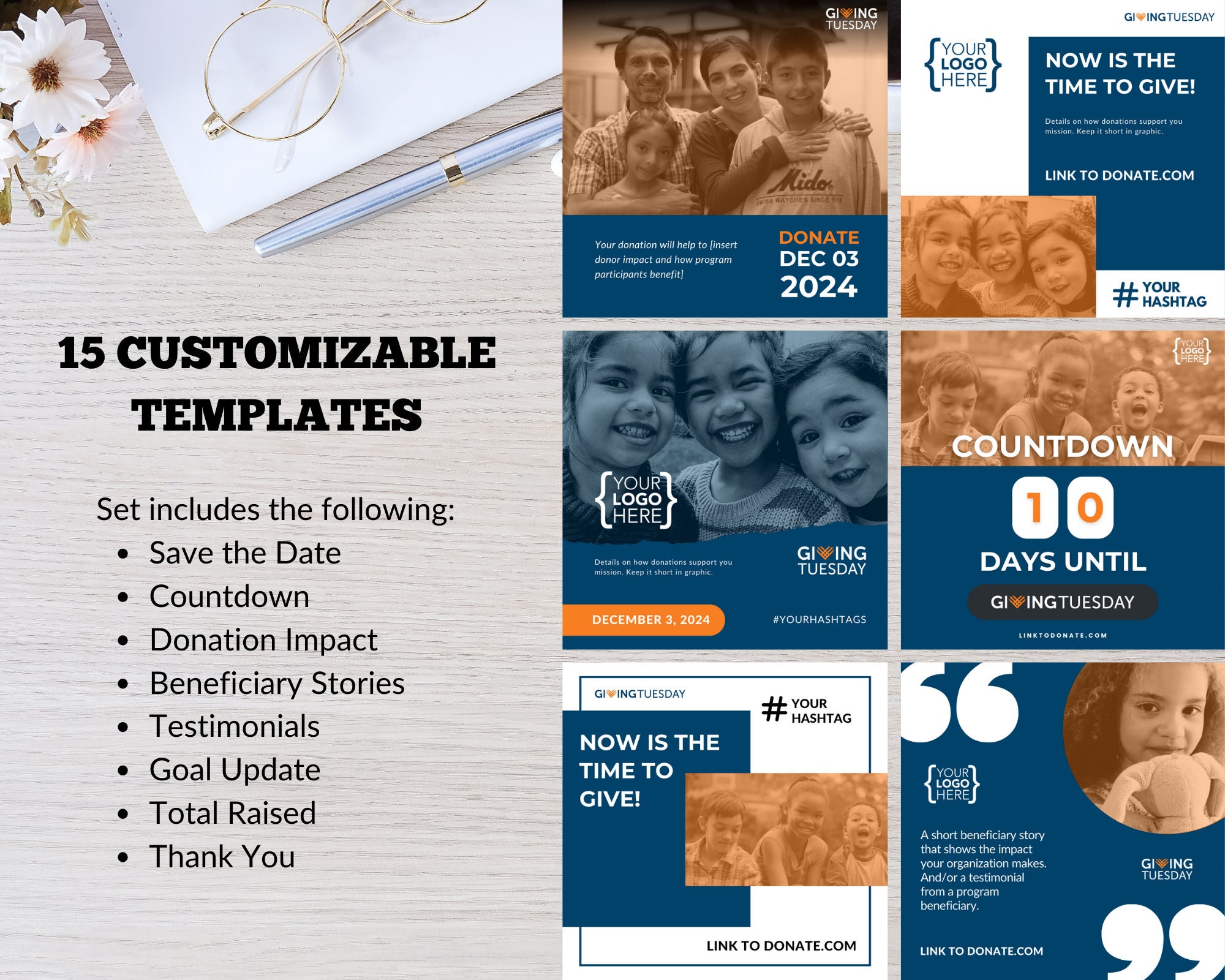 15 Giving Tuesday Social Media Canva Templates Nonprofit Charity