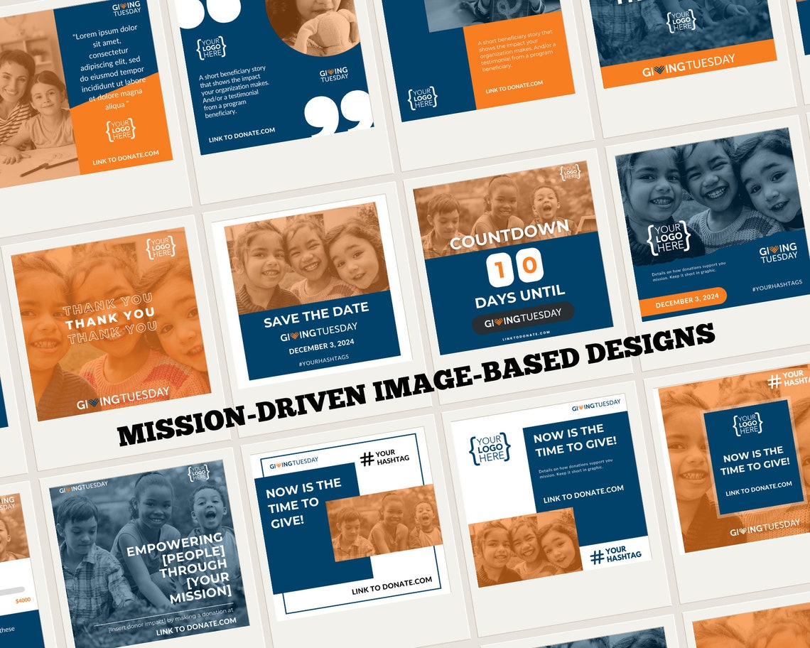 15 Giving Tuesday Social Media Canva Templates Nonprofit Charity