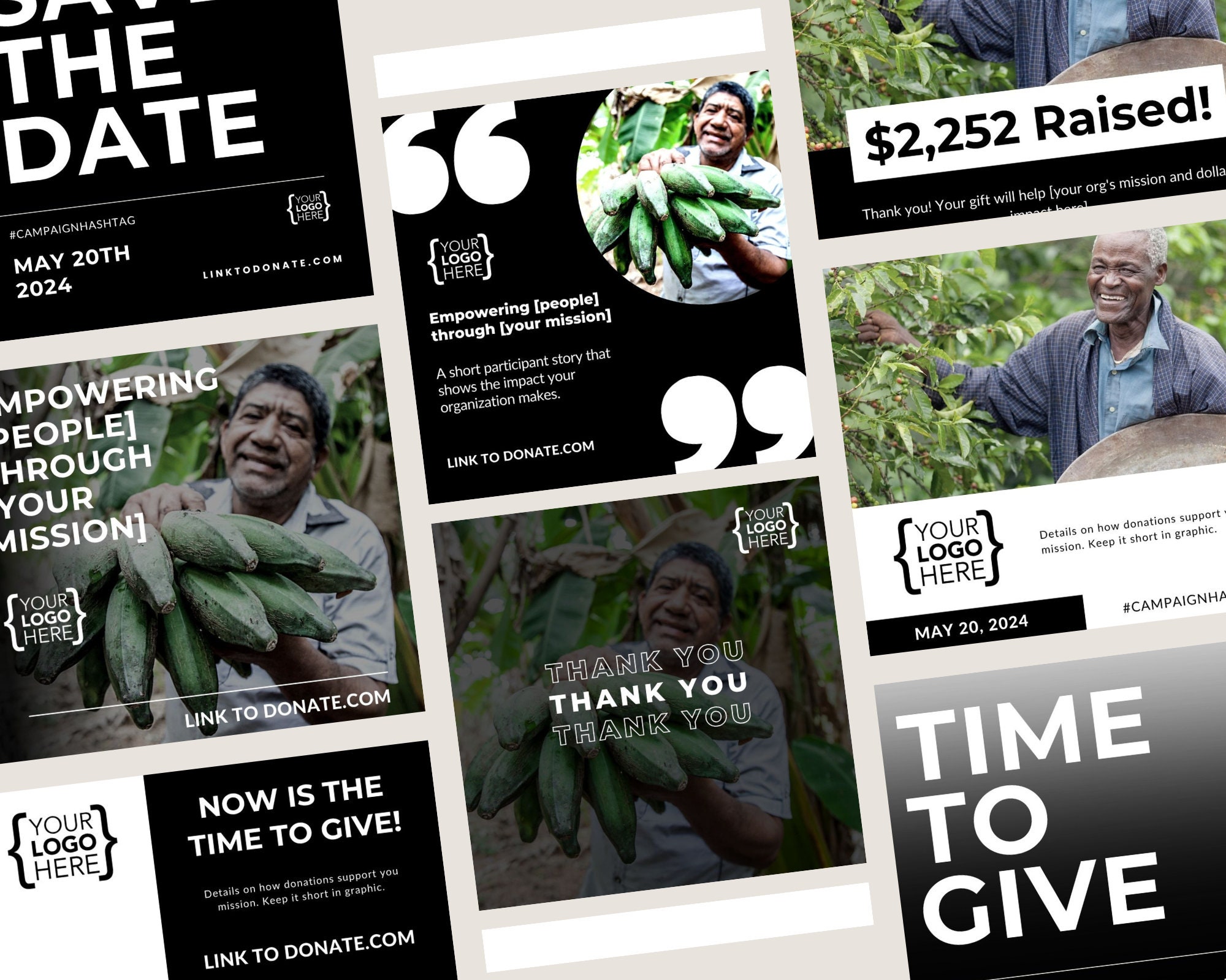 15 Social Media Fundraising Canva Templates Modern Design | Nonprofit ...