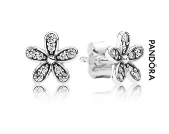 Pandora Daisy Flower Stud Earrings Sterling Silver Sparkling Everyday Earrings For Women Unique Jewellery For Ladies Hallmarked Stamped S925