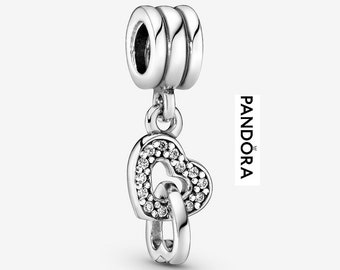 Pandora Silver Interlocking Hearts Dangle Charm Handcrafted Elegance Popular Women's Dangle Charms, Customized to Perfection, Must-Have UK