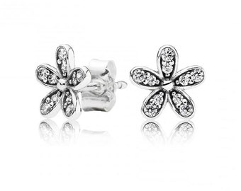 Pandora Daisy Flower Stud Earrings Sterling Silver Sparkling Everyday Earrings For Women Unique Jewellery For Ladies Hallmarked Stamped S925