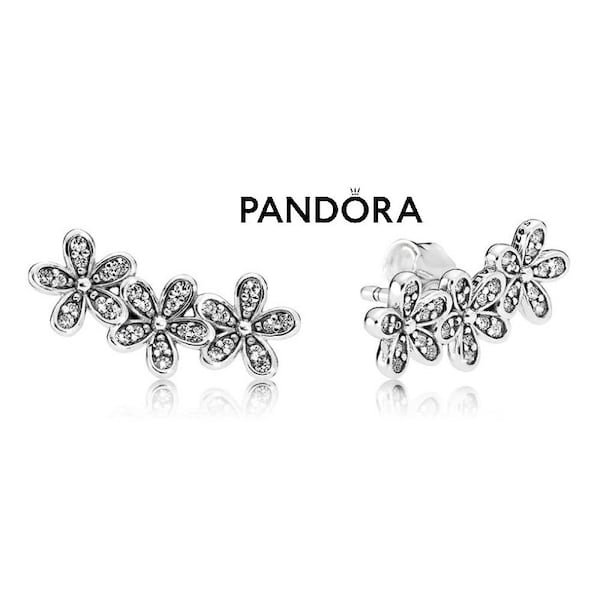 Pandora Silver Daisy Flower Stud Earrings, Affordable Floral Stud Earrings Sparkling Daisy Style for Women's Everyday Jewellery Trending Now