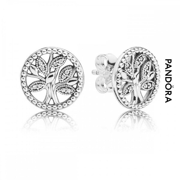 New Silver Pandora Heritage Tree Stud Earrings Elegant Family Tree Earrings: Wear Your Roots and Family Love Proudly Jewellery Gift For Her