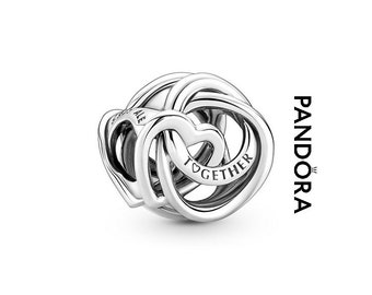 Pandora Silver Family Always Encircled Heart Charm, Family Bracelet Charms Meaningful and Sparkling Gifts for Every Celebration Must-Have