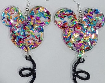 Confetti Mickey Mouse Balloon Earrings