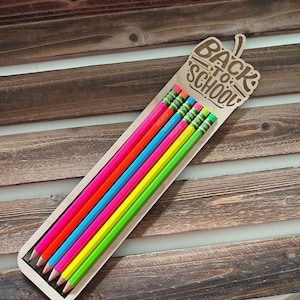 Set of 6 Neon Ticonderoga Pencils with Personalization, Back to School, Kids School Supplies