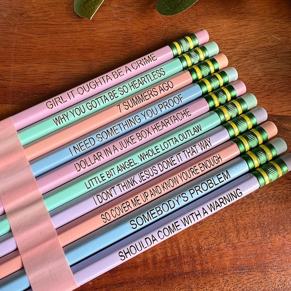 Set Of 10 Morgan Wallen Song Ticonderoga Pencils