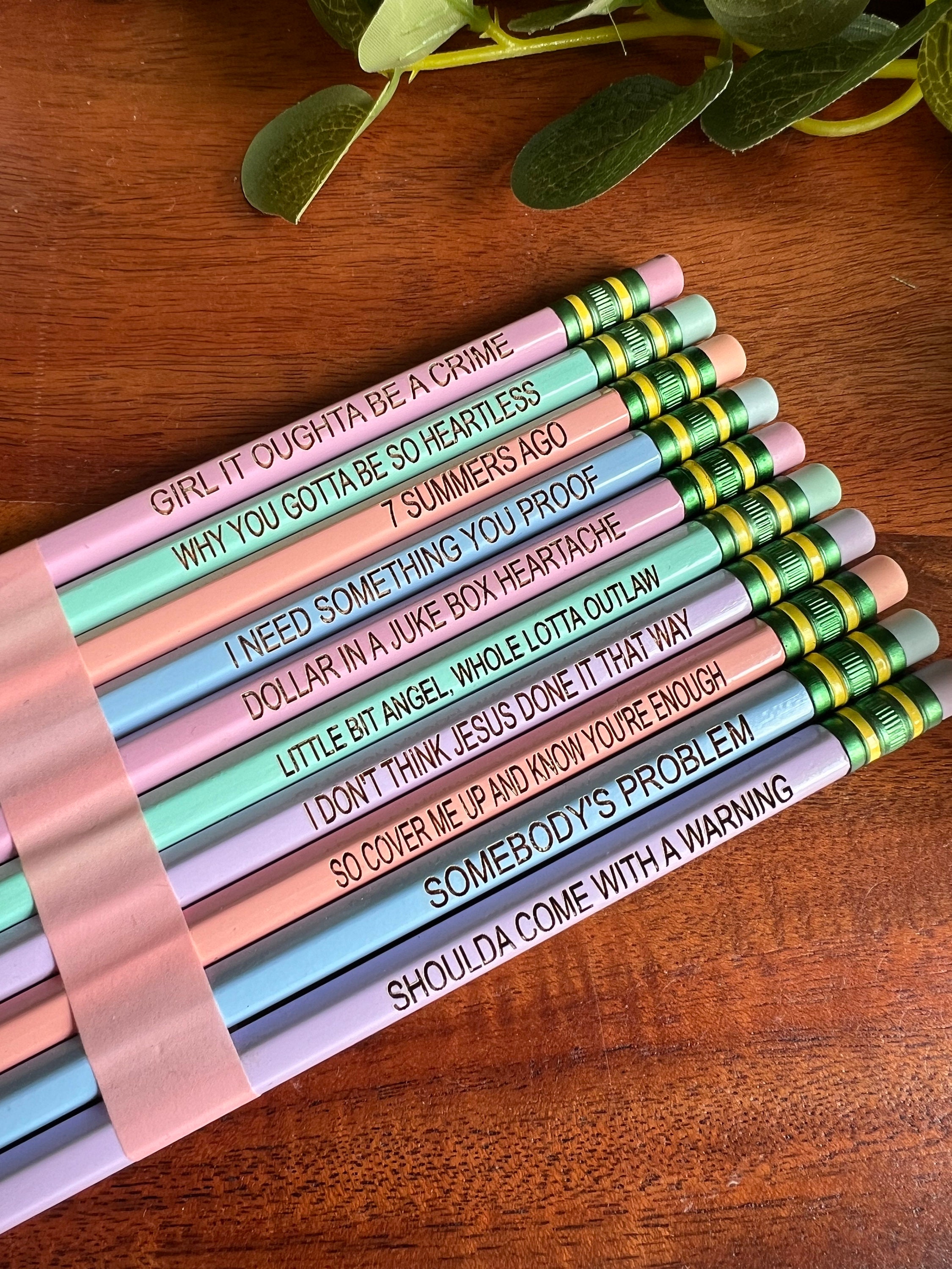 Set Of 10 Morgan Wallen Song Ticonderoga Pencils