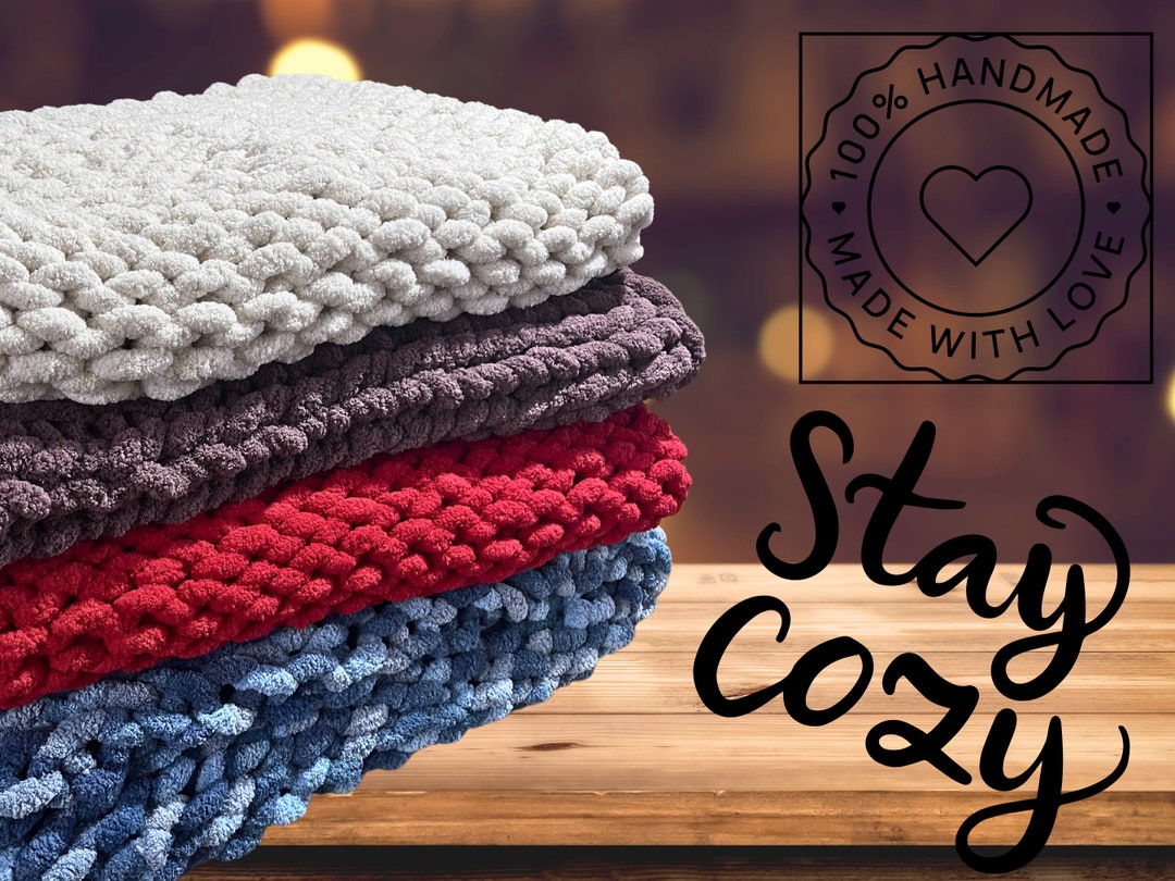 Large Chunky Blanket Chenille Blanket Jumbo Chenille Throw Jumbo