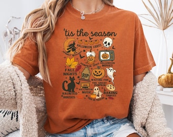 Comfort Colors Vintage Halloween Shirt: Retro Pumpkin Witch Tee