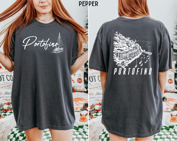 Portofino Comfort Colors® Shirt, Vintage Portofino Italy Shirt, Coastal Vacation Graphic Tee, Italian Riviera Summer Tee, Nautical Boat Tee