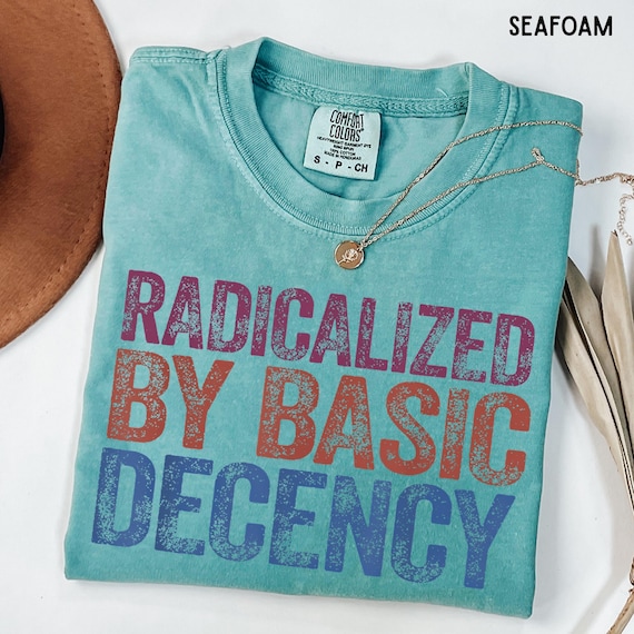 Radicalized By Basic Decency Comfort Colors® Shirt, Political Protest Tshirt, Aesthetic Social Justice Tee, Woman's Liberal Shirt