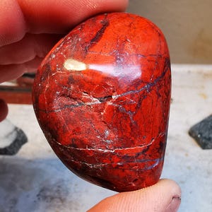 Part polished Scottish Jasper pebble