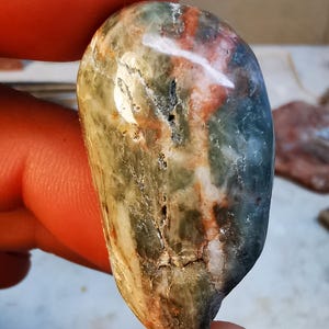 Part polished Scottish Jasper pebble
