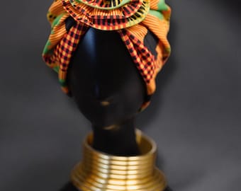 African Headwrap Turban - Kente Ankara Prints for Women - Natural Hair Wrap, Cultural Stylish Headwrap, African Heritage Fashion
