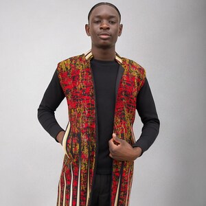 Colorful Kente Print Vest – Versatile African Ankara Waistcoat for Men and Women