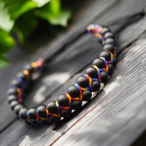 Handmade African Bracelet for Men - Beaded Tribal Jewelry - Adjustable Ethnic Heritage Gift for African American Men