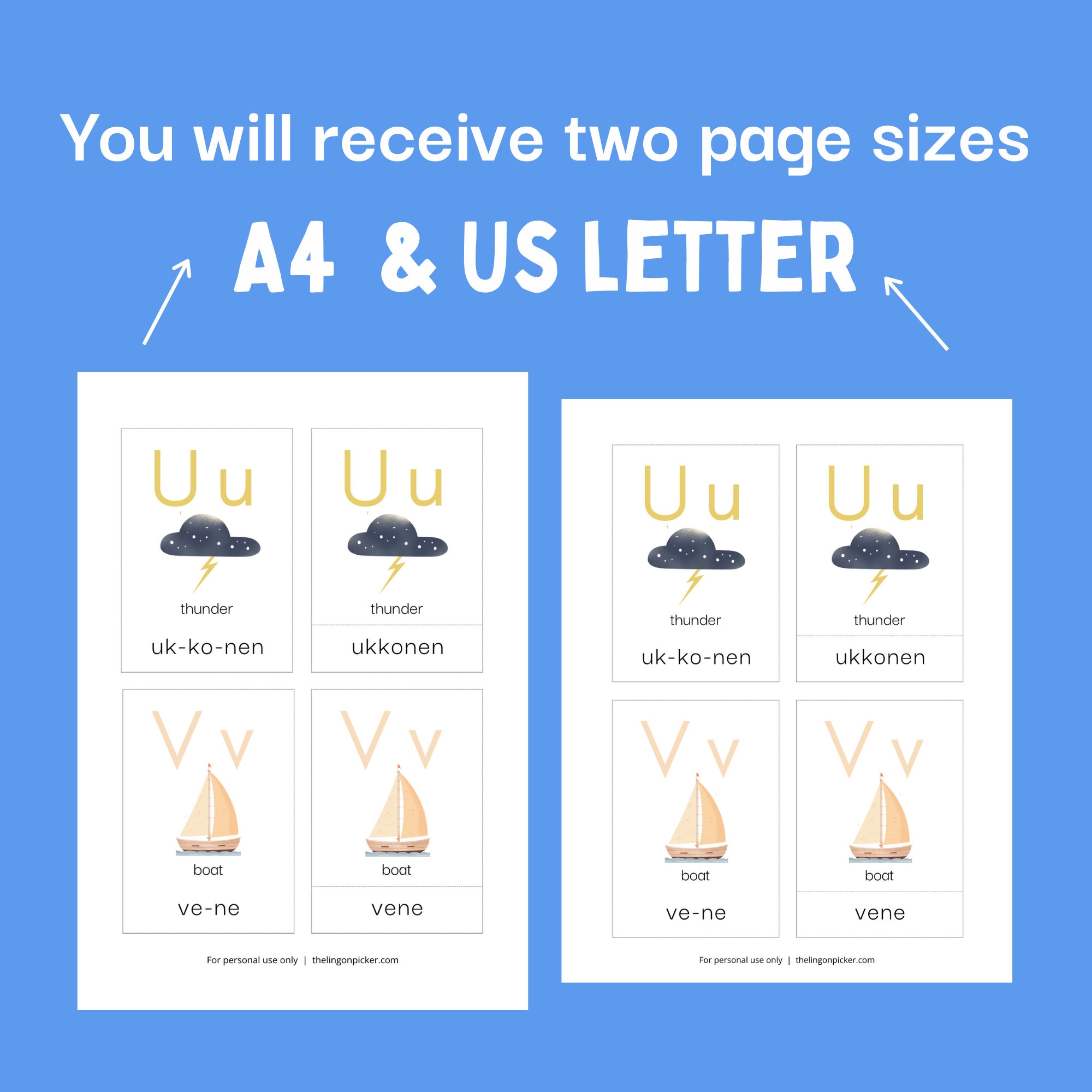 Finnish Alphabet Flashcards, Bilingual Flashcards in English and ...