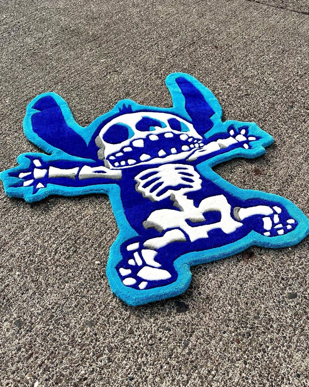 The Stitch Skeleton Rug / Tufted Rug / Cartoon Rug - Etsy