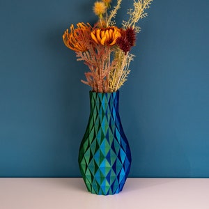 Vase Nachtschatten mit persönlicher Beschriftung Diamantenmuster-Vase mit Farbwechseleffekt Bild 2