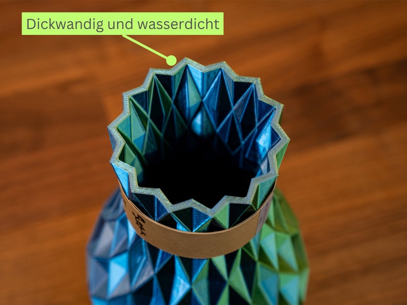 Vase Nachtschatten mit persönlicher Beschriftung Diamantenmuster-Vase mit Farbwechseleffekt Bild 5