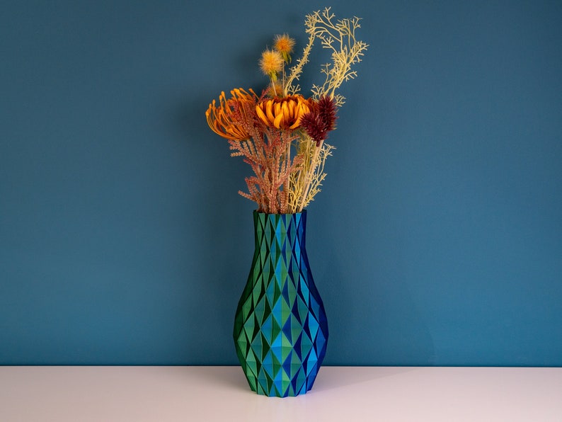 Vase Nachtschatten mit persönlicher Beschriftung Diamantenmuster-Vase mit Farbwechseleffekt Bild 2