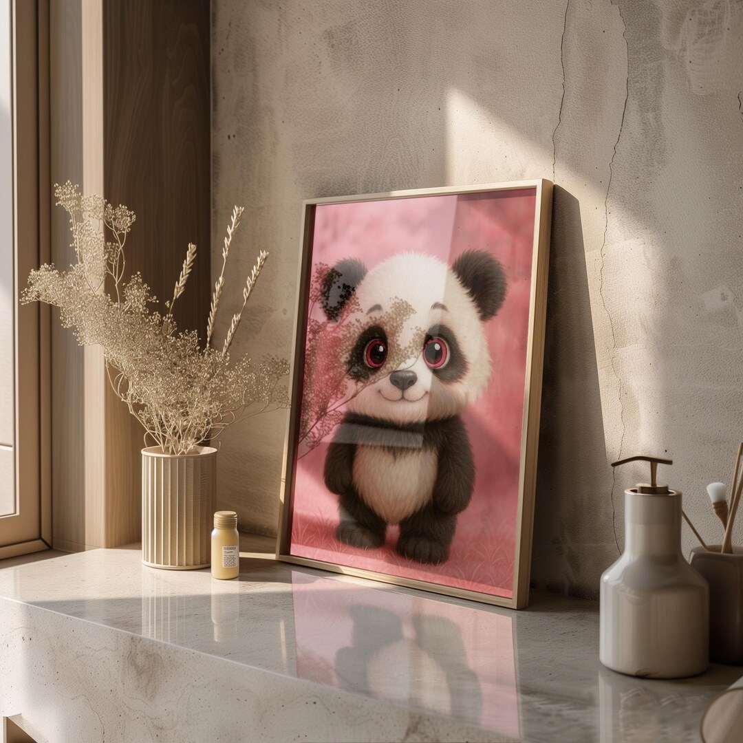 Kawaii Panda Nursery Print • Baby Animal Wall Art (digital Download) - Etsy