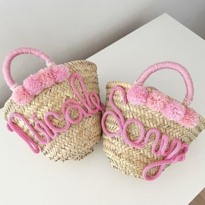 Personalisierte Strohtaschen,Brauttasche,Blumenmädchenkorb,Hochzeitsgeschenke,Strandtasche,Brautjungferntasche,Kindertasche,JGA,Geburtstag
