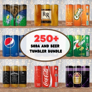 250+ Beer and Soda Tumbler Wraps Bundle, Alcoholic Drinks Beer Tumbler, Straight Png Tumbler Template Png Seamless Sublimation Skinny PNG