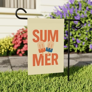 Summer Garden Flag, Summer Garden Banner, Garden Decor, Yard Decor, Gift for New Home Owner, Outdoor Decoration, Fun Summer Flag